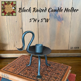 Raised Candle Taper Holder Black