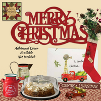Red Merry Christmas Word Sign Large