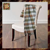 Red & Olive Plaid Woven Throw 51x67in