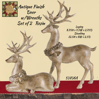 Deer Antique Finish 2/Wreaths Set of 2