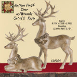 Deer Antique Finish 2/Wreaths Set of 2