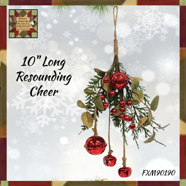 Resounding Cheer Floral with Bells Ornament 10"L