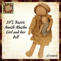 Rustic Amish Muslin Girl with Doll