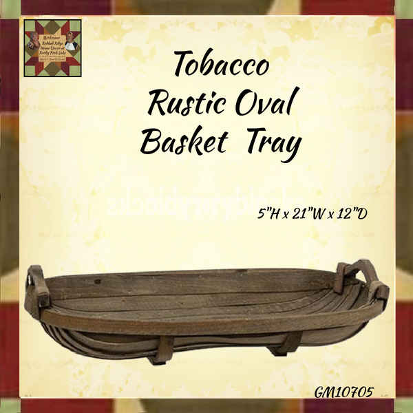 Rustic Tobacco Oval Basket Tray