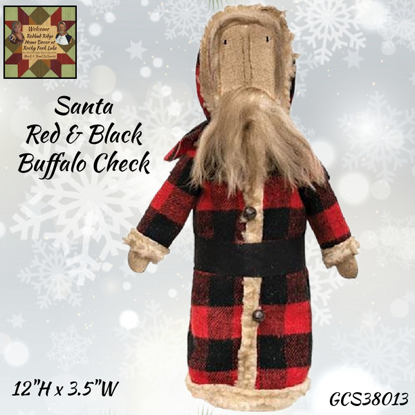 Santa Vintage Red & Black Buffalo Check