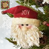 Santa Ornaments Set of 3  Peace, Joy, Noel