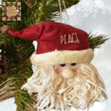Santa Ornaments Set of 3  Peace, Joy, Noel