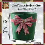 Festive Green Buckets with Bows 2 Sizes