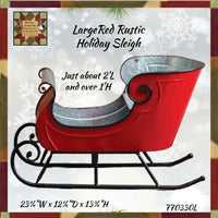 Rustic Large Holiday Sleighs 2 Assorted