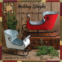 Rustic Large Holiday Sleighs 2 Assorted