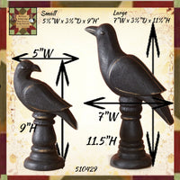Crow Statues  Choice or Set of 2 (11.5" & 9"H)