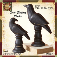 Crow Statues  Choice or Set of 2 (11.5" & 9"H)