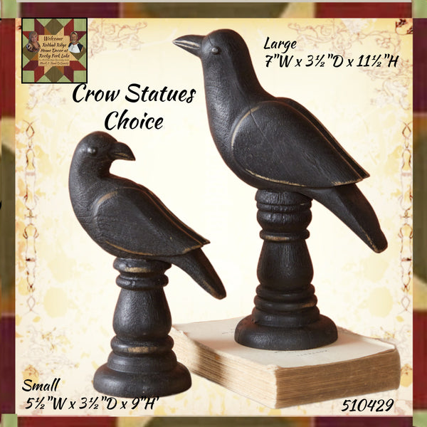 Crow Statues  Choice or Set of 2 (11.5" & 9"H)