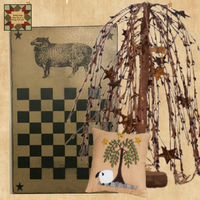 Sheep, Willow Tree & Stars Embroidered Towel