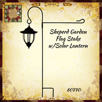 Shepherd Hook with or without Solar Lantern Garden Flag Holder