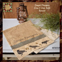 Simple Pleasures Embroidered Crow & Stars Table Runner