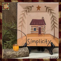 Simplicity Pine Trees Star Cabin Plate 8" Square