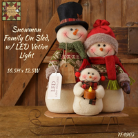 Snowman Family On Sled, Led Light 16.5"H