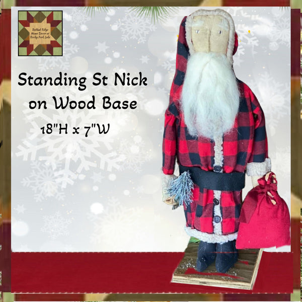 Buffalo Plaid St Nick Standing