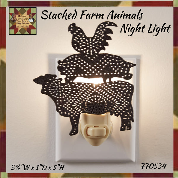 Stacked Farm Animals Night Light