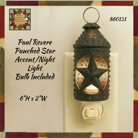Paul Revere Punched Star Accent/Night Light w/Bulb