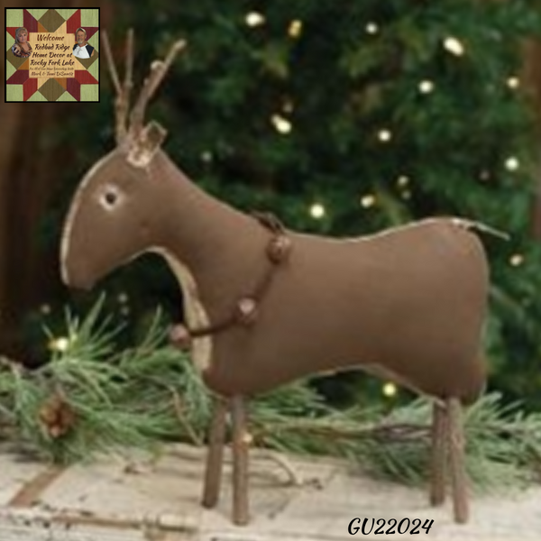 Stiffened Fabric Primitive Standing Reindeer