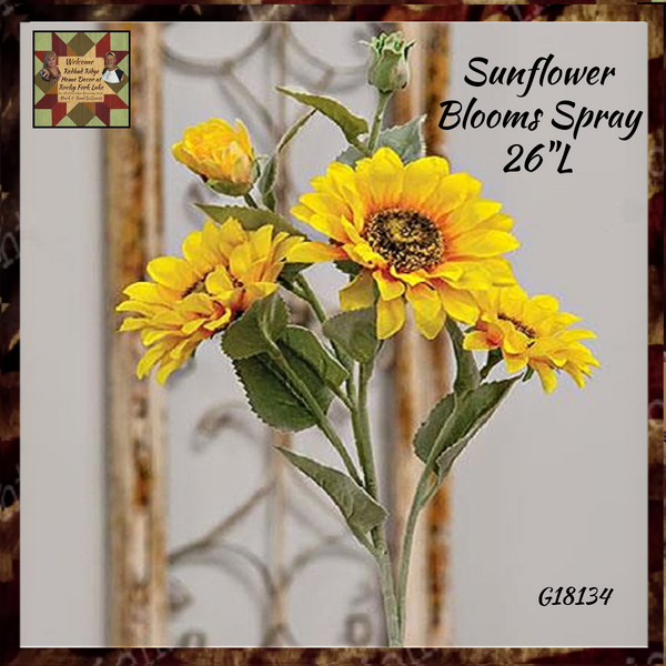 *Sunflower Blooms Spray, Yellow 26"L