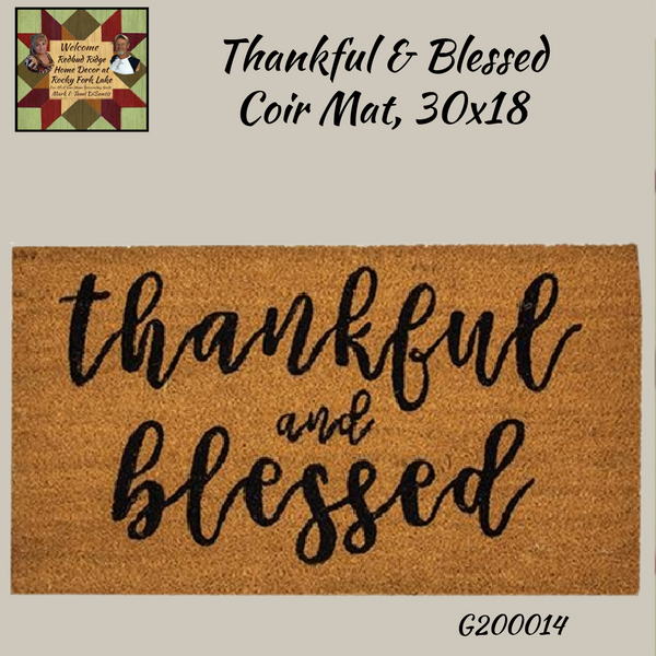 Thankful & Blessed Coir Mat, 30"x18"