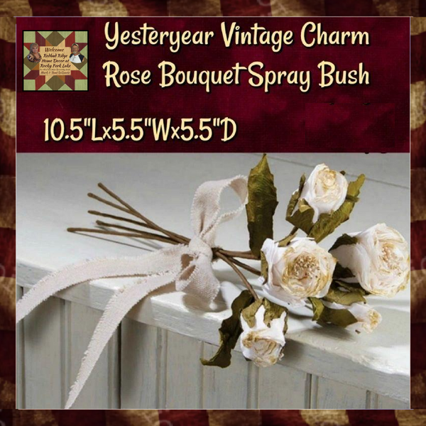 Yesteryear Vintage Charm Rose Bouquet Spray Bush, 10.5" Wedding 50% OFF
