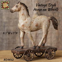 Vintage HORSE ON WHEELS Antique Style Pull Toy