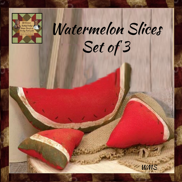 Watermelon Fabric Slices Set of 3