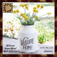 Welcome Home Metal Wall Milk Can