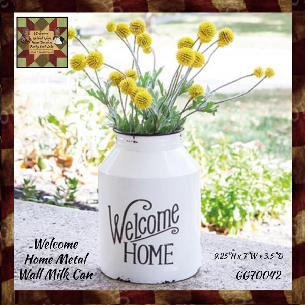 Welcome Home Metal Wall Milk Can