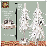 White Glitter Pinecone Icy Trees Set of 3