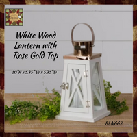 White Lanterns With Rose Gold Tops