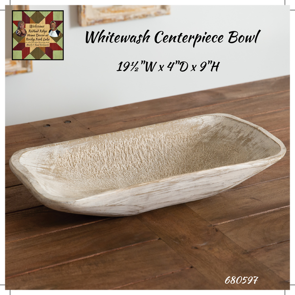 Whitewash Centerpiece Bowl