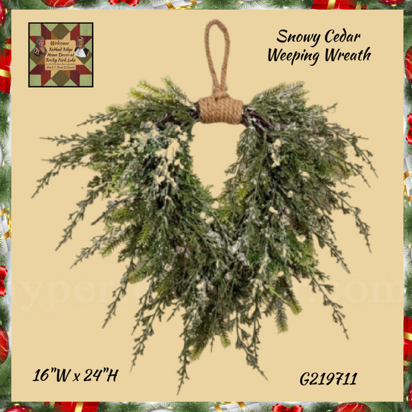 Wintry Weeping Cedar Wreath