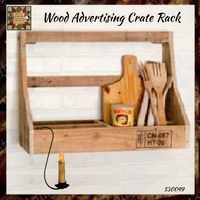 Wood Advertising Crate High Back Shelf SALE