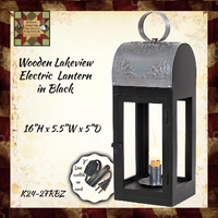 Wooden Lakeview Lantern in Black