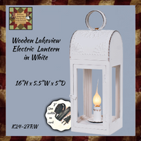 Wooden Lakeview Lantern in White