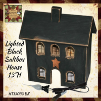 Lighted Saltbox House Black