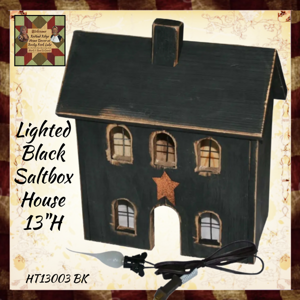 Lighted Saltbox House Black