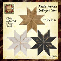Rustic Wooden LeMoyne Star, 3 Assorted