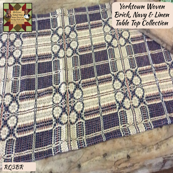 Yorktown Weave Brick/Navy/Linen Table Top Collection