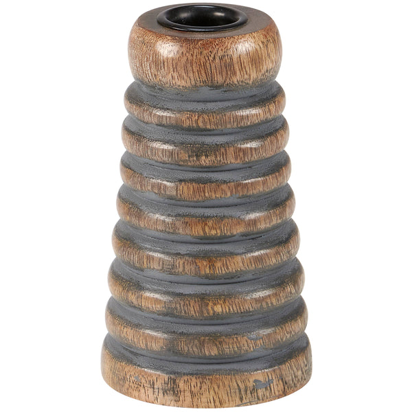Ribbed Bee Hive Cone Spool Candle Holder