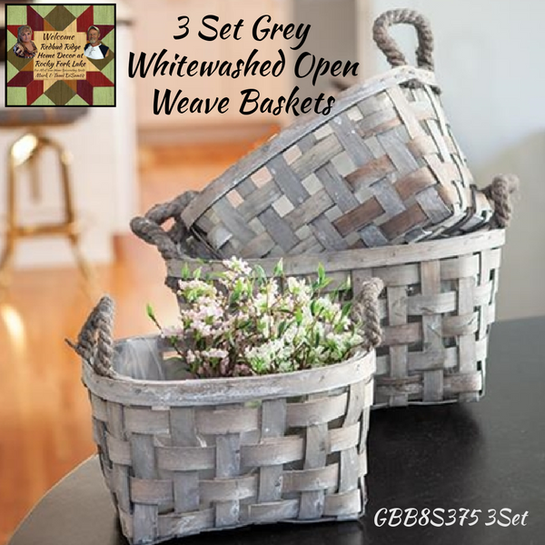 Gray Open Weave Baskets