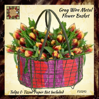 Flower Basket Gray Wire