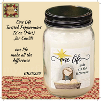 One Life Twisted Peppermint Jar Candle