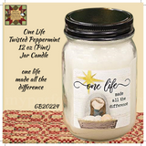 One Life Twisted Peppermint Jar Candle
