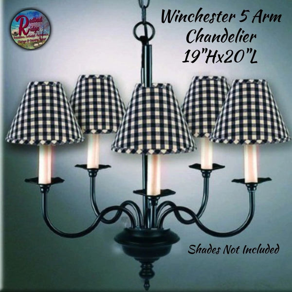 Winchester Black 5 Arm Chandelier ~ 50% Savings